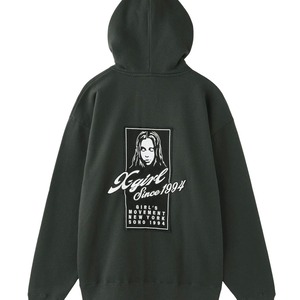 【X-girl】FACE BOX PATCH ZIP UP SWEAT HOODIE【エックスガール】