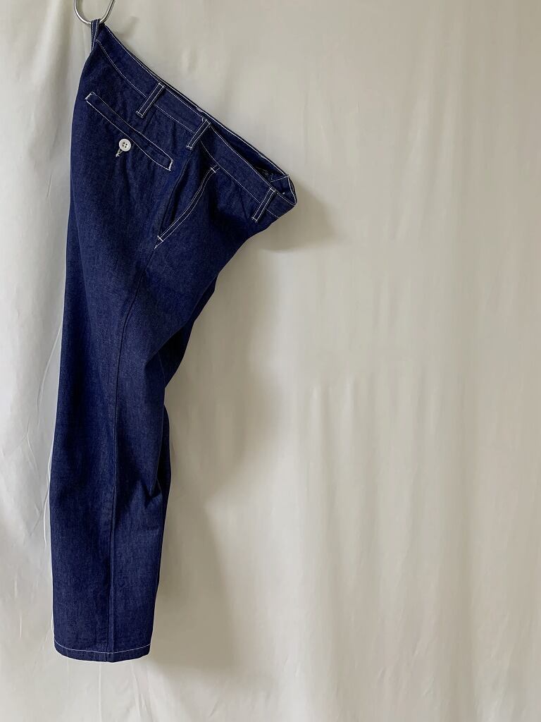 Stitched Design Straight Silhouette Denim Pants