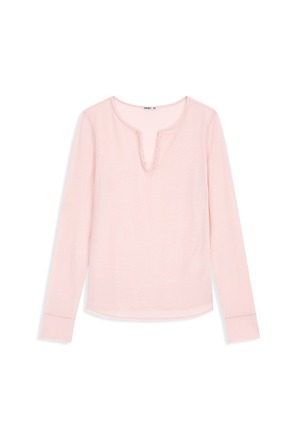 [OPEN YY] HOOK HENLEY LONG SLEEVE, PINK 正規品 韓国ブランド 韓国通販 韓国代行 韓国ファッション オープン ワイワイ 日本 店舗