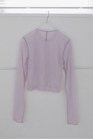 ànuke　 Sheer Border Long T-shirts シアーボーダーロングTシャツ　Pink