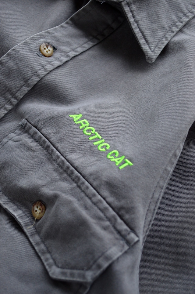 FIVEBROTHER 1970's-80's by ARCTIC CAT From USA Type CPO Work Denim Shirt Made in USA Gray ファイブブラザー 70s 三角タグ USA製 企業