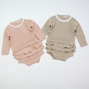 【人気商品】ニットトップス＋フリフリパンツセット