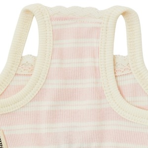 【予約】[ thesallyslaw ] Bunny Romper｜Pink Milk Stripe