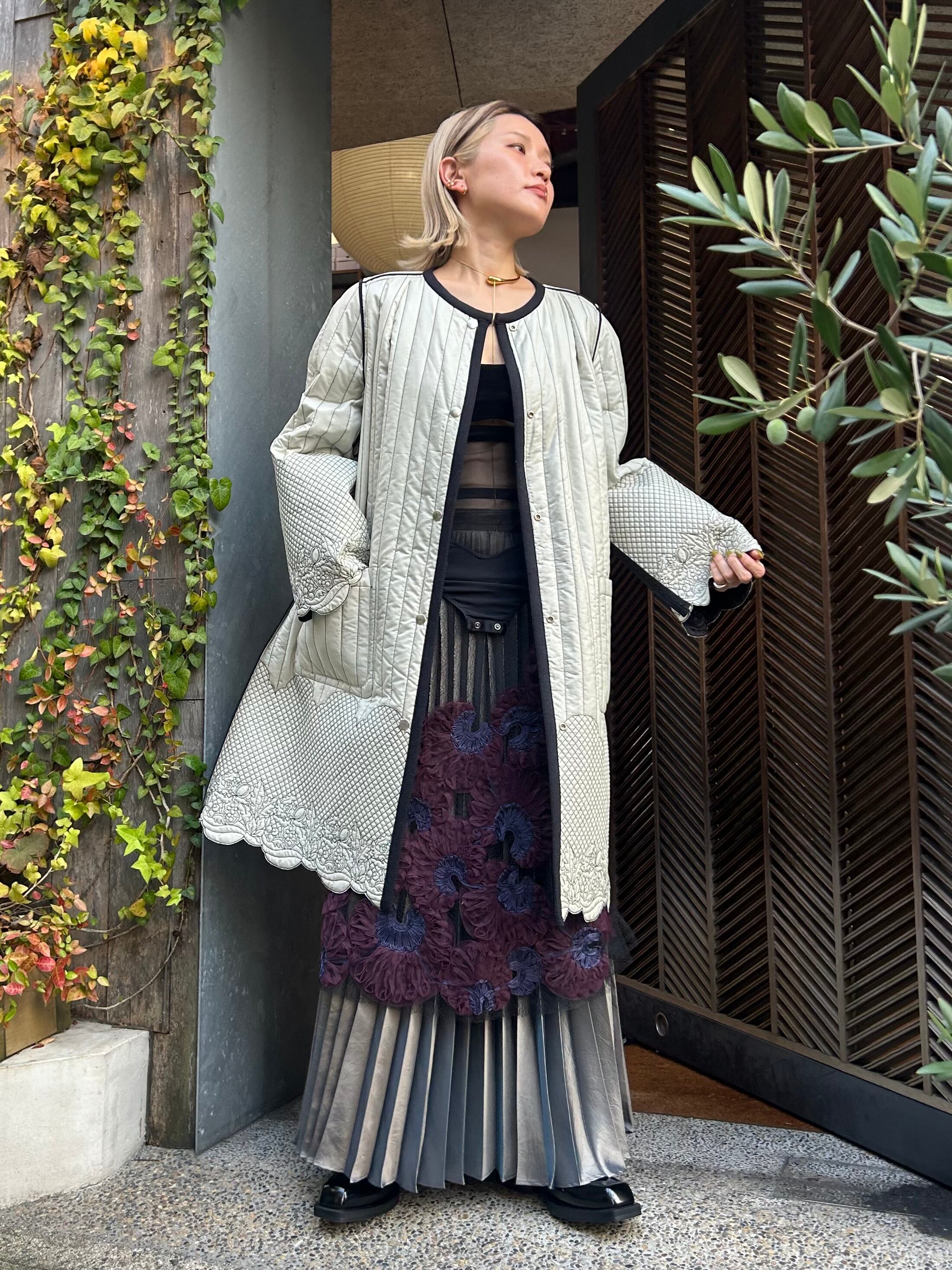 24AW】FUMIE TANAKA フミエタナカ / mix quilt rever coat | TRENT 