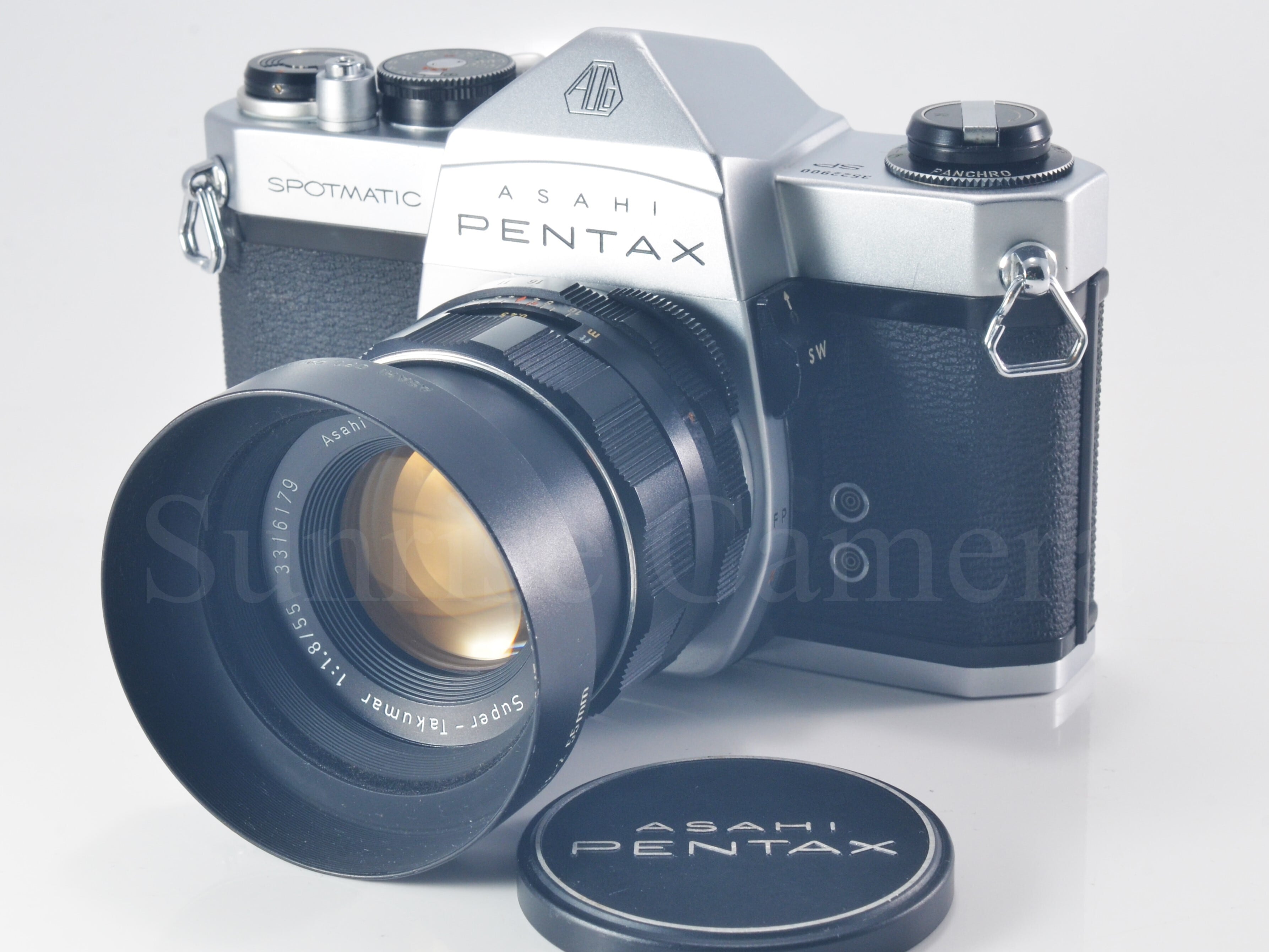 PENTAX SP / Super-Takumar 55mm F1.8 整備済 純正フード付