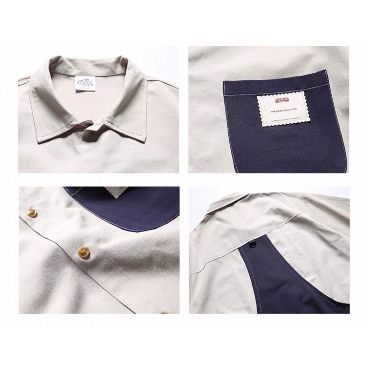 Two tone pocket work shirt 1459 - 12