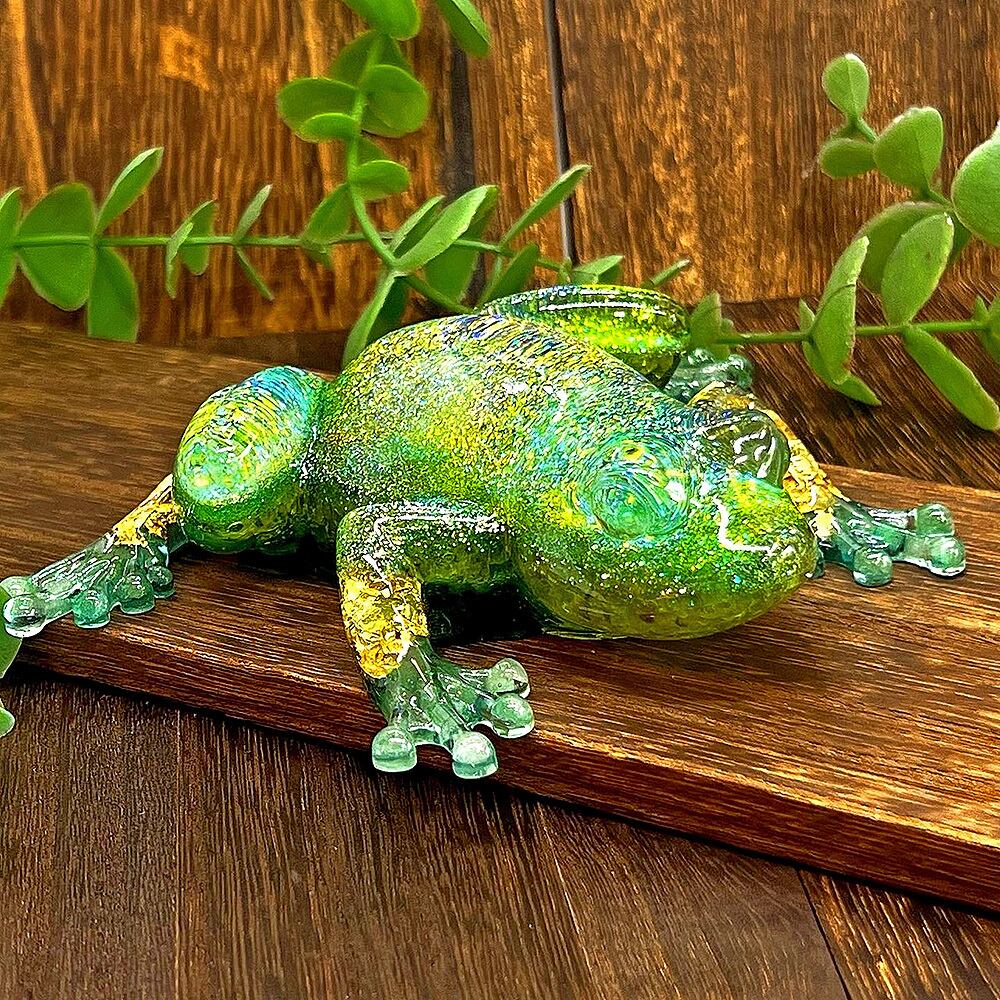 かえるオルゴナイト BIGサイズ ペリドット アベンチュリン エメラルド