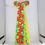 フラダンス 衣装 ワンピース ドレス イエロー系 マーメイドライン エムエムジェイ 日本製 プルメリア柄 ティアレ柄 MermaidLine MMJ ハワイアンプリント 花柄 植物柄 アロハ フラ ダンス レッスン 練習 フラ ダンス 華やか 鮮やか フリル かわいい おしゃれ レッド系 グリーン系 ホワイト系 黄 赤 緑 黄緑 白 花柄ワンピース フラダンスドレス ハワイアンファッション ワンピースドレス 花モチーフ 大人かわいい