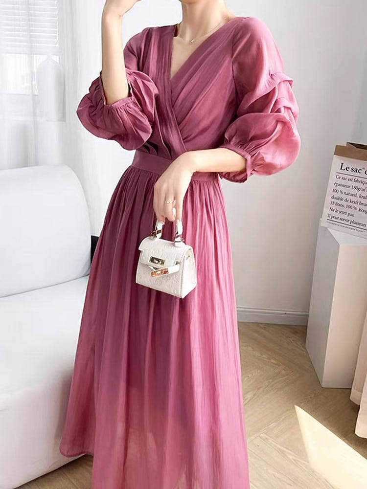 Rene Aラインワンピース ピンク 36 上品 清楚 可愛い お呼ばれ