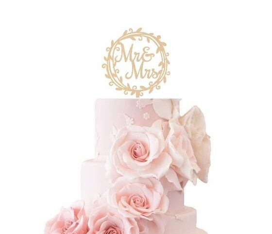 ケーキトッパー《 Mr&Mrs 》木製 T-2