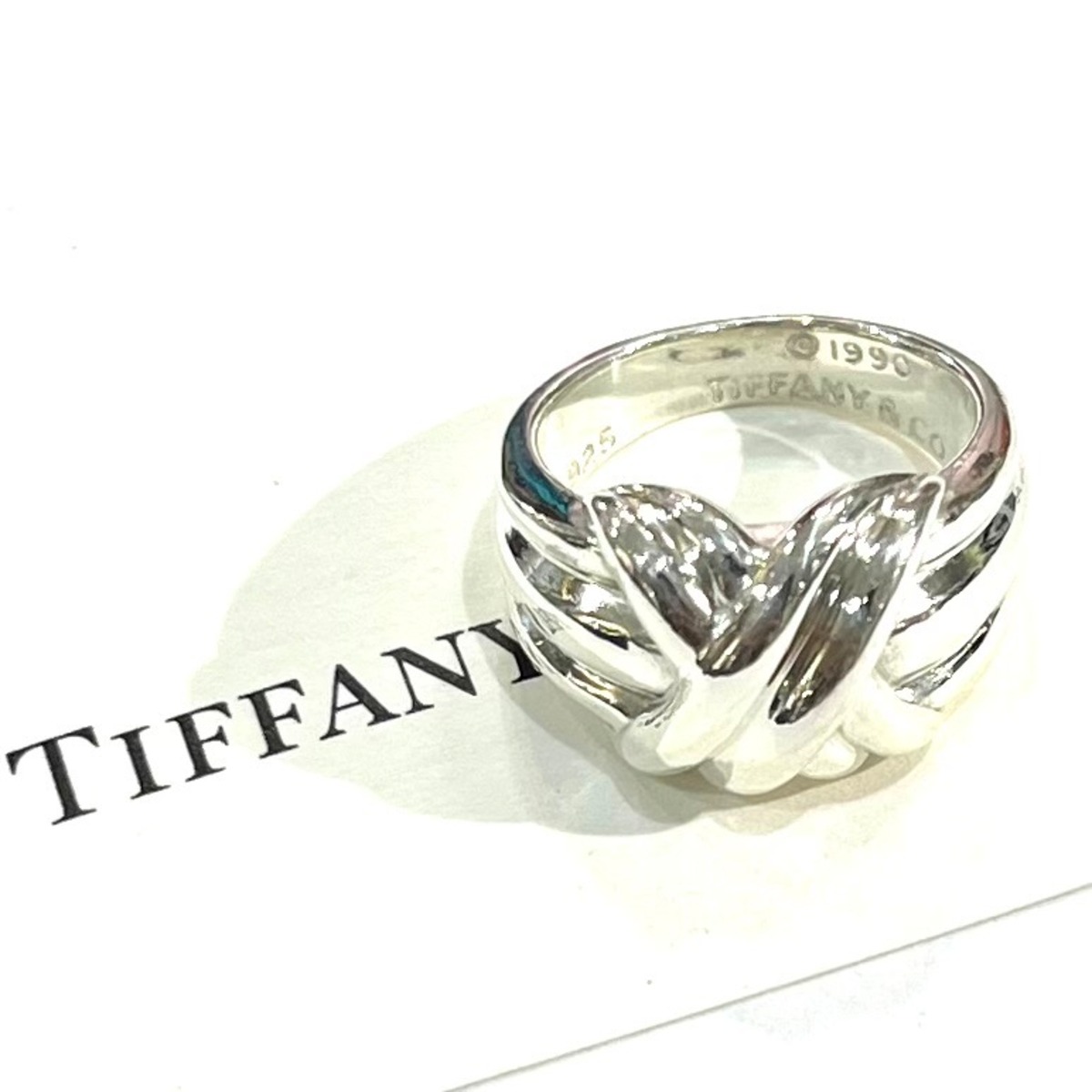 希少【TIFFANY&CO.】【15号】2620 ワイドシグネチャー ワイドリング 