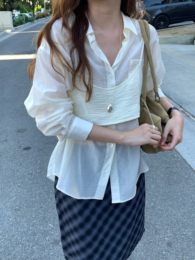 (予約) verveine / Pleated crop bustier 2color