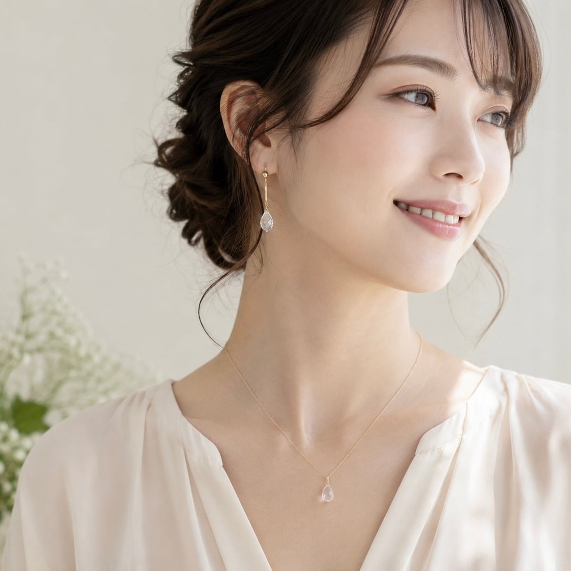 ☆ 高品質 水晶 一粒ネックレス 14kgf | 天然石アクセサリー Calm Ring