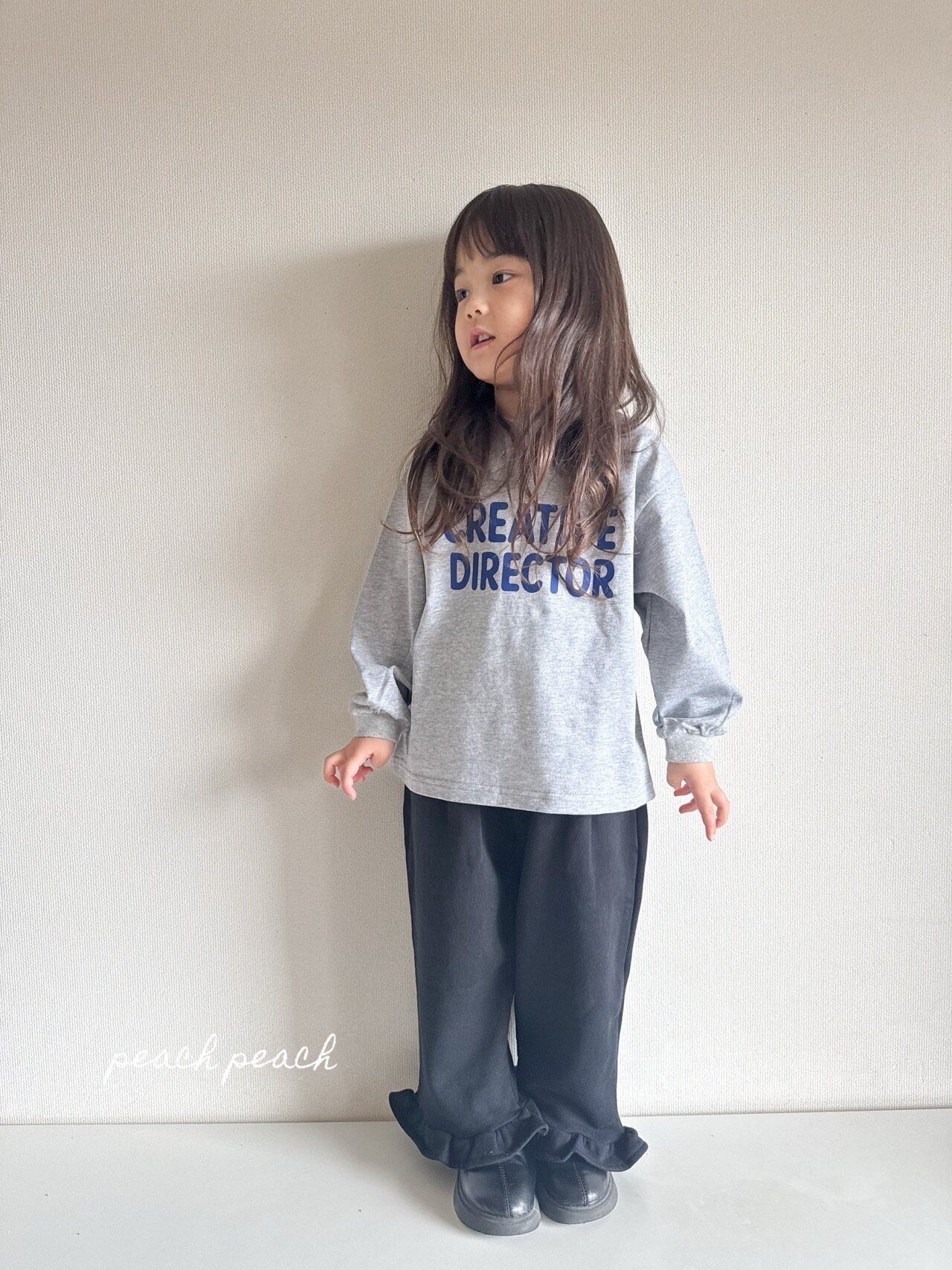 即納◆90-110 mimi フリルジョガーパンツ-PEACH PEACH