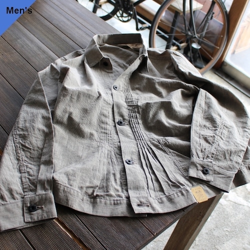 Orgueil 綿麻ストライプブラウスジャケット Stripe blouse jacket / OR-4292　（Beige）
