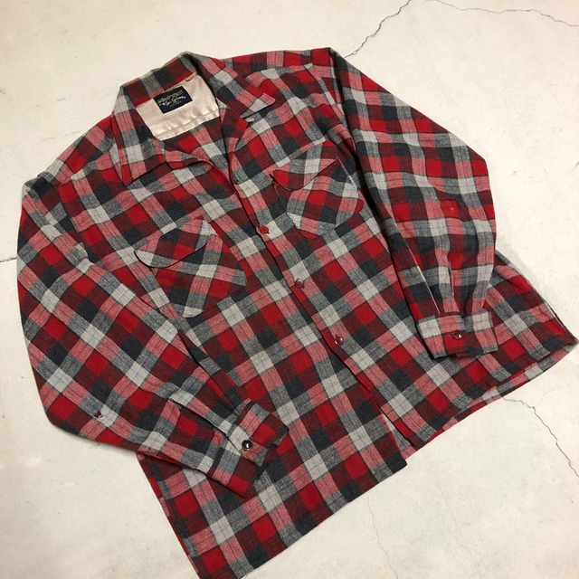 1960'S WOOL RED CHECK SHIRT