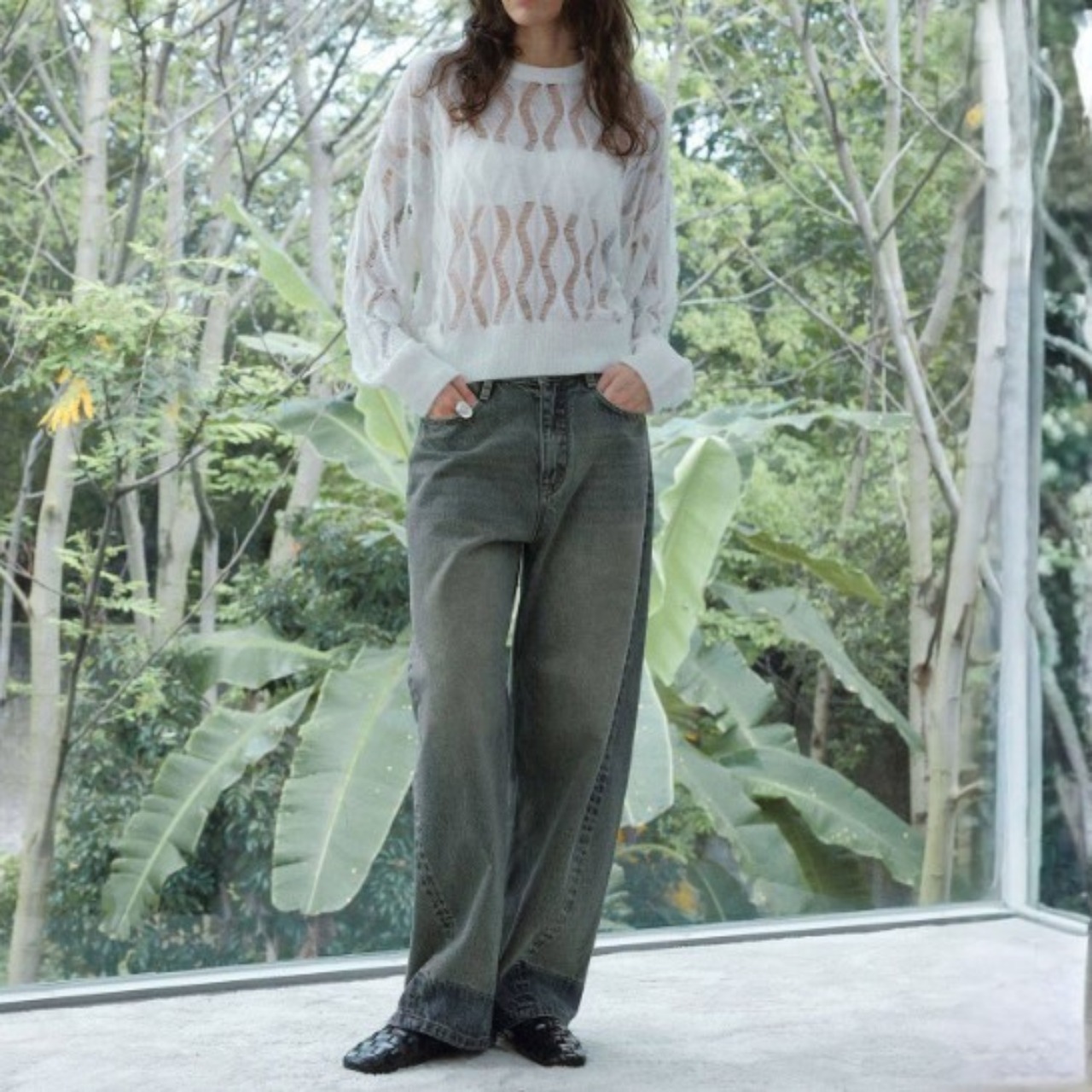 Clair Wavy Sheer Knit F0563