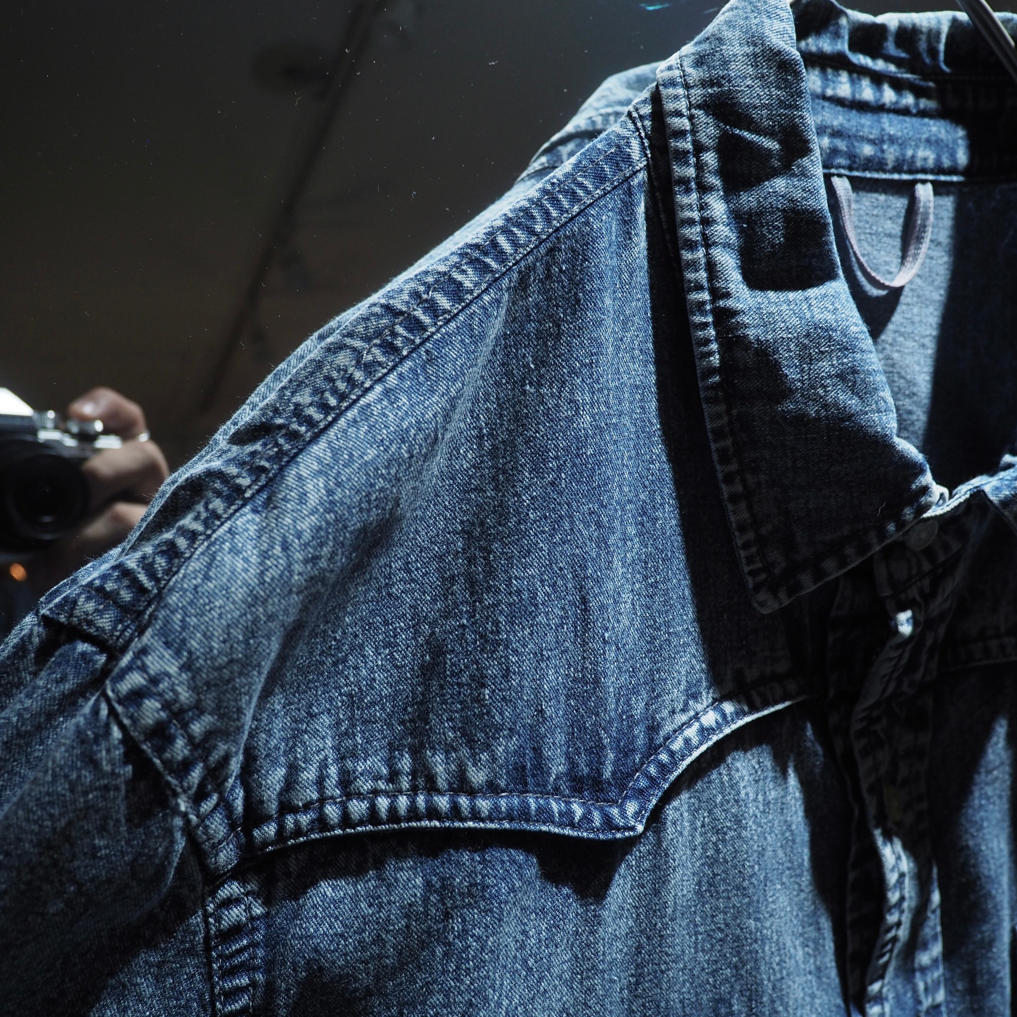 1980 - 90s " United States Of America " Eagle Embossed vintage loose Denim shirt