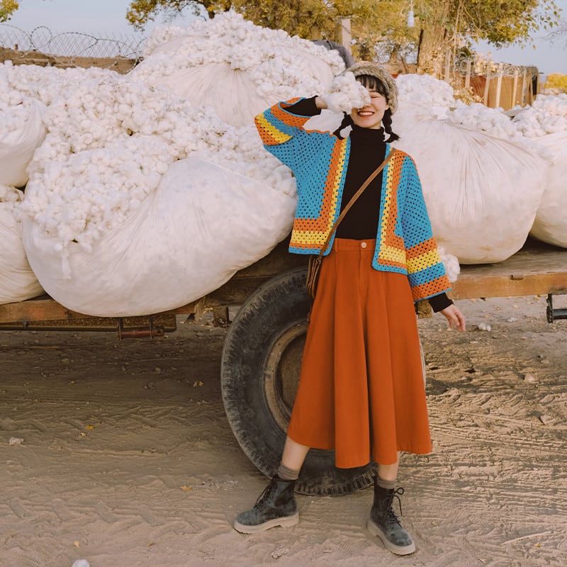 ドリームホース手作りかぎ針編みウールカーディガンチベットトラベルシューティングエスニックウィンドジャケットショートカラーブロッキングスモールセーター ドリームホーストラベル婦人服50415926148