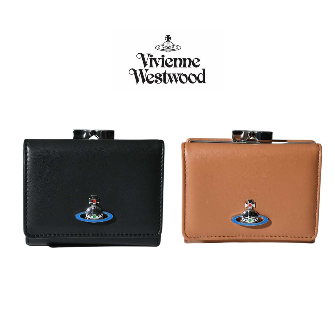 Vivienne Westwood NAPPA 折り財布 三つ折財布 がま口財布 レザー ...