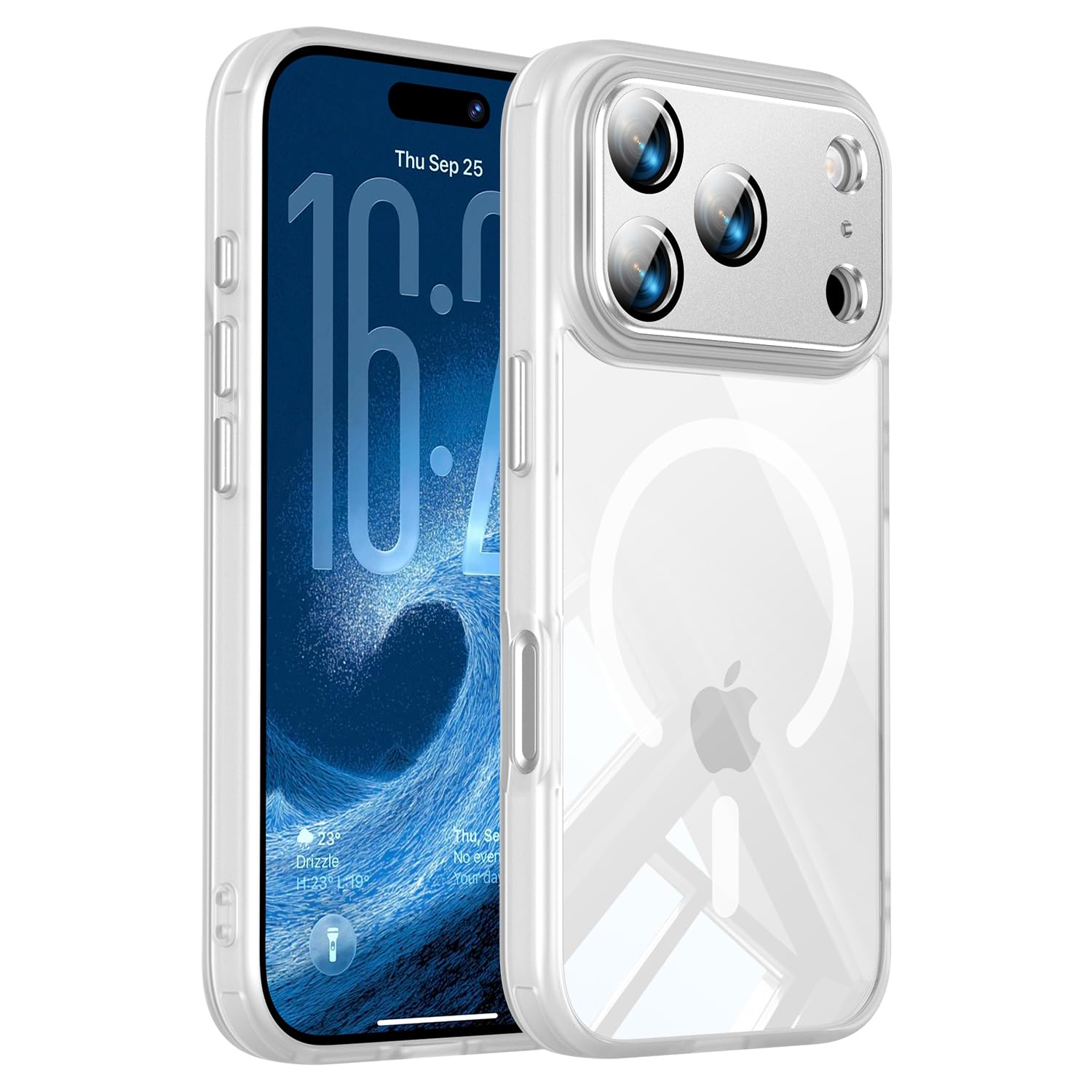 Spihime ケース 用の iPhone 18 Pro MagSafe対応 黄変防止 ワイヤレス充電対応 レンズ保護 耐衝撃 マグネット搭載 耐久性 ストラップホール付き マグセーフ対応 スマホケース用の Phone 18 プロ カバー