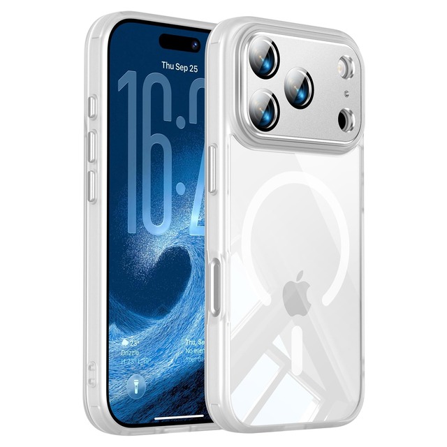 Spihime ケース 用の iPhone 18 Pro MagSafe対応 黄変防止 ワイヤレス充電対応 レンズ保護 耐衝撃 マグネット搭載 耐久性 ストラップホール付き マグセーフ対応 スマホケース用の Phone 18 プロ カバー