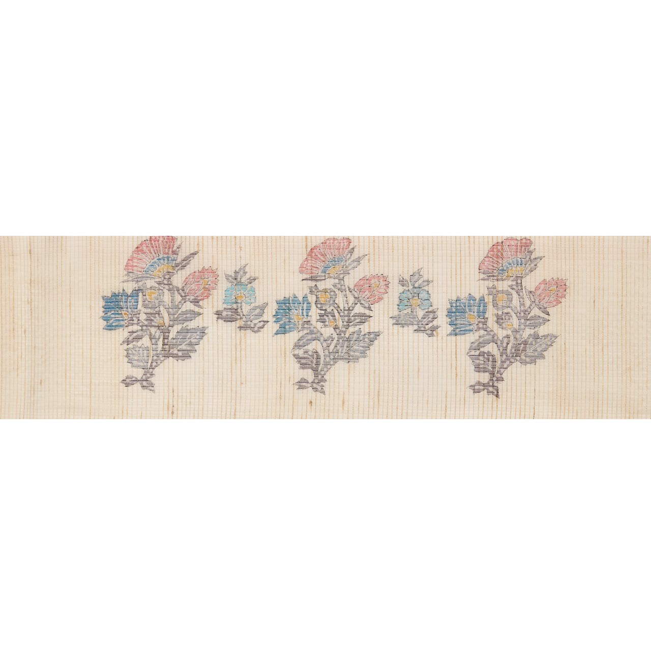 ペルシャ花文 木版更紗 紬紗夏名古屋帯 作家物【未着用品】 | かわの屋