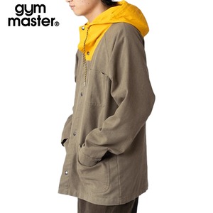 gym master ジムマスター ダック×ナイロン カラーコンビ カバーオールパーカー フード付き ワークジャケット メンズ G821734 オリーブ