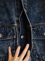 Made in USA 1980's~ buckle back Acid denim jacket／S size