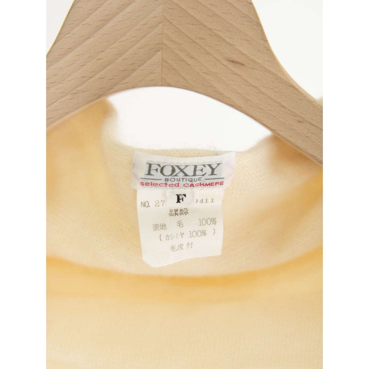 フォクシー　ファー付きカシミアマフラー FOXEY】Made in Japan 100% Cashmere Scarf（フォクシー 日本製 ファー