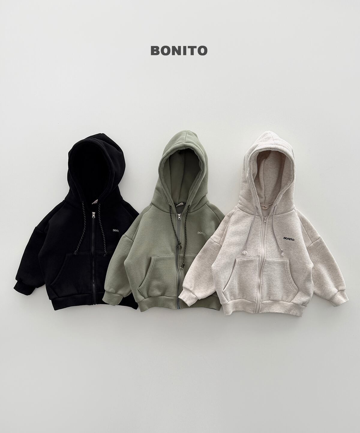 double-brushed zip-up hoodie【BONITO】※12月中旬発送予定