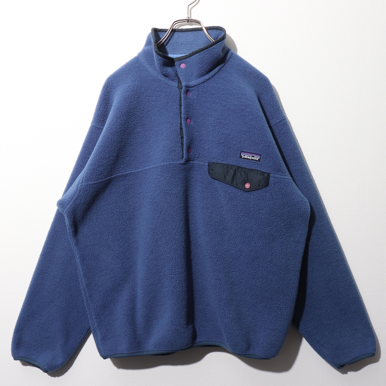 美品 L ブルー 04年 シンチラスナップT Patagonia パタゴニア フリース 