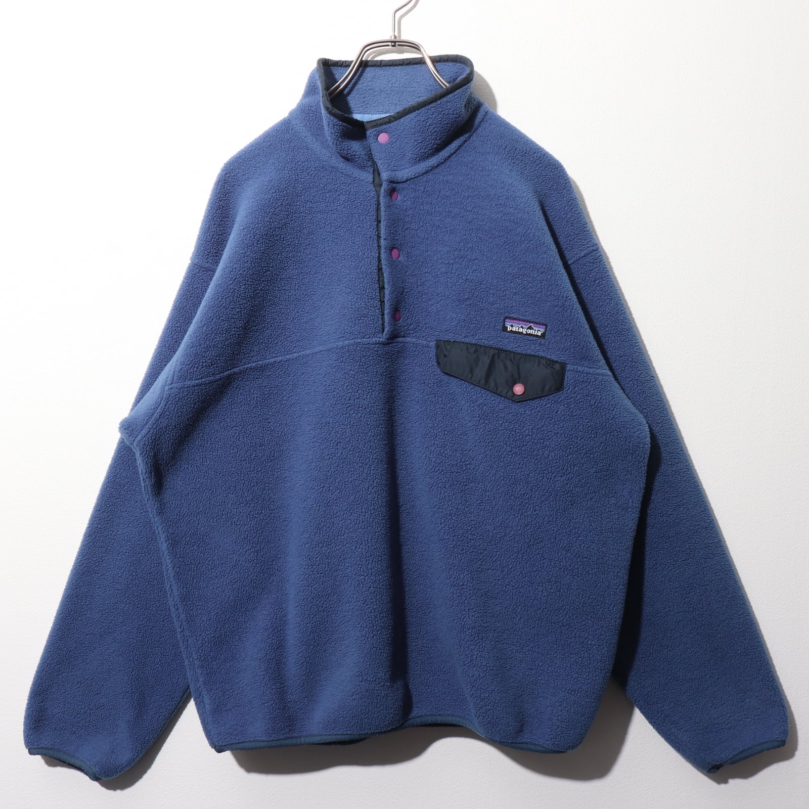 美品 L ブルー 04年 シンチラスナップT Patagonia パタゴニア フリース 