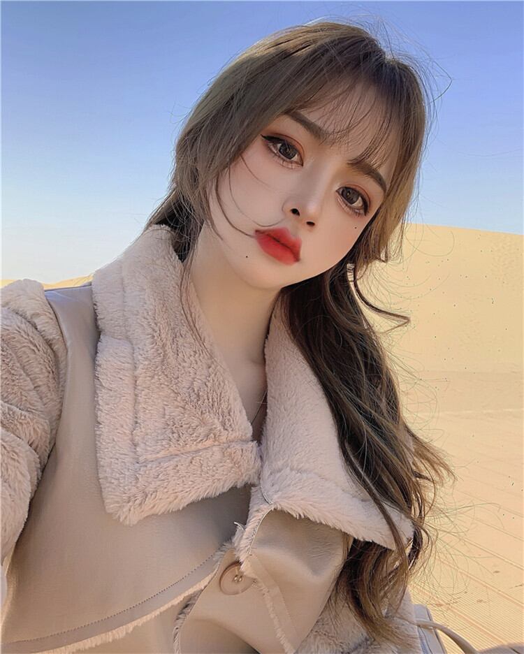 早い者勝ち 子羊の髪 縫付 綿の服 厚い 短いスタイル 豪華な オートバイ