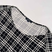 BURBERRY LONDON バーバリー ロンドン チェック柄 半袖Tシャツ カットソー F フリーサイズ/ブラック/レディース