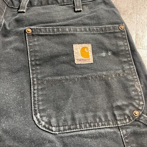 10s ブラック ダブルニー Carhartt B136 BLK W33 詳細写真2