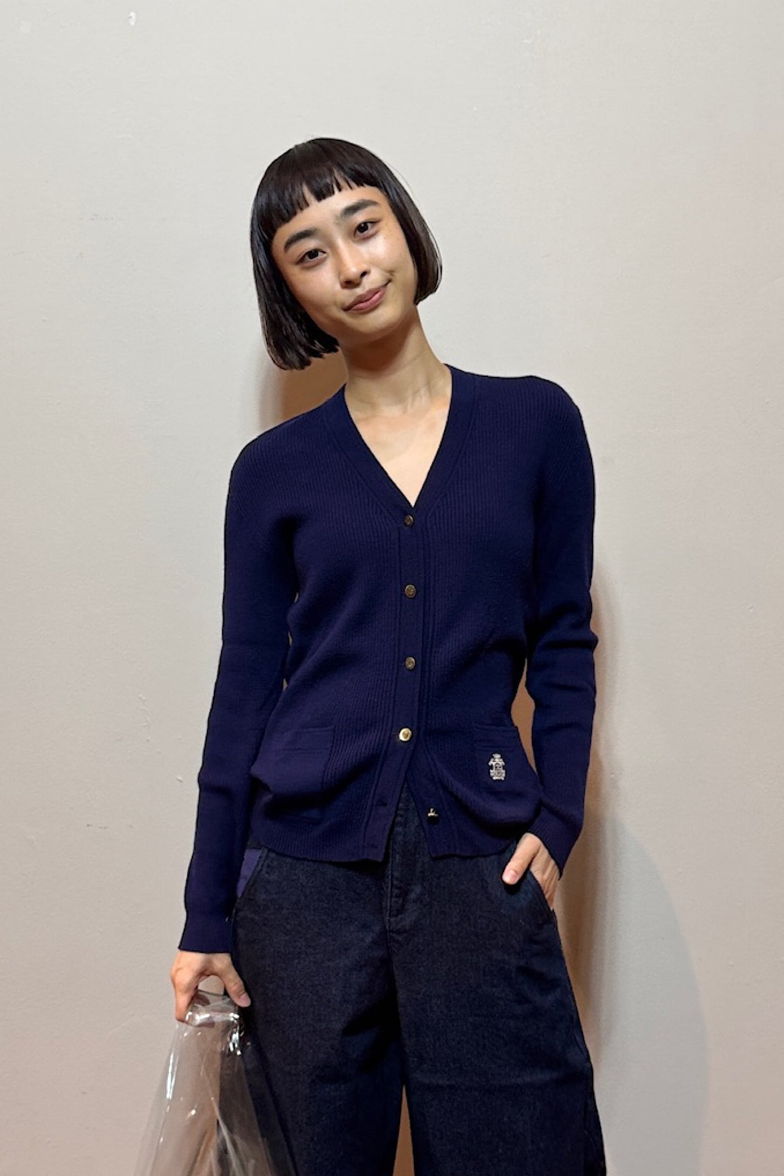 Kitex コードニットネイビーカーディガン | DROOMTUIN_VINTAGE