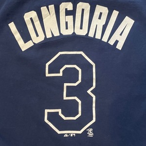 【majestic】MLB RAYS Tシャツ レイズ 背番号3 ロンゴリア ナンバリング XL ビッグサイズ US古着 アメリカ古着