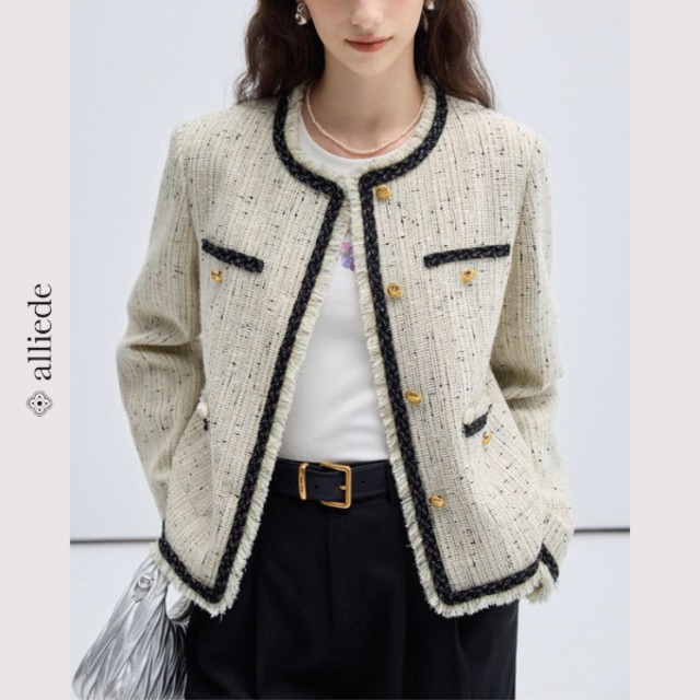 バイカラーツイードジャケット　A3312