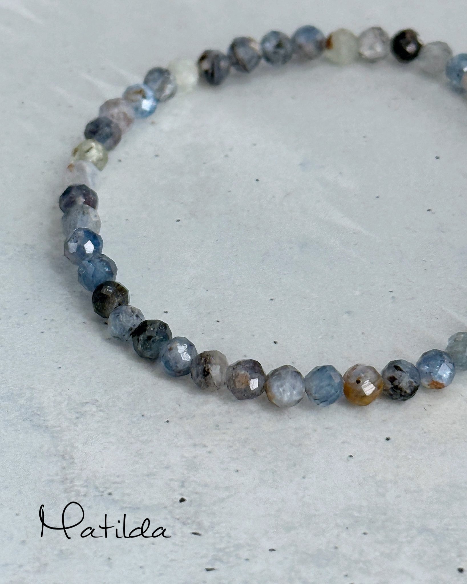 Tube & stone bracelet(カイヤナイト)