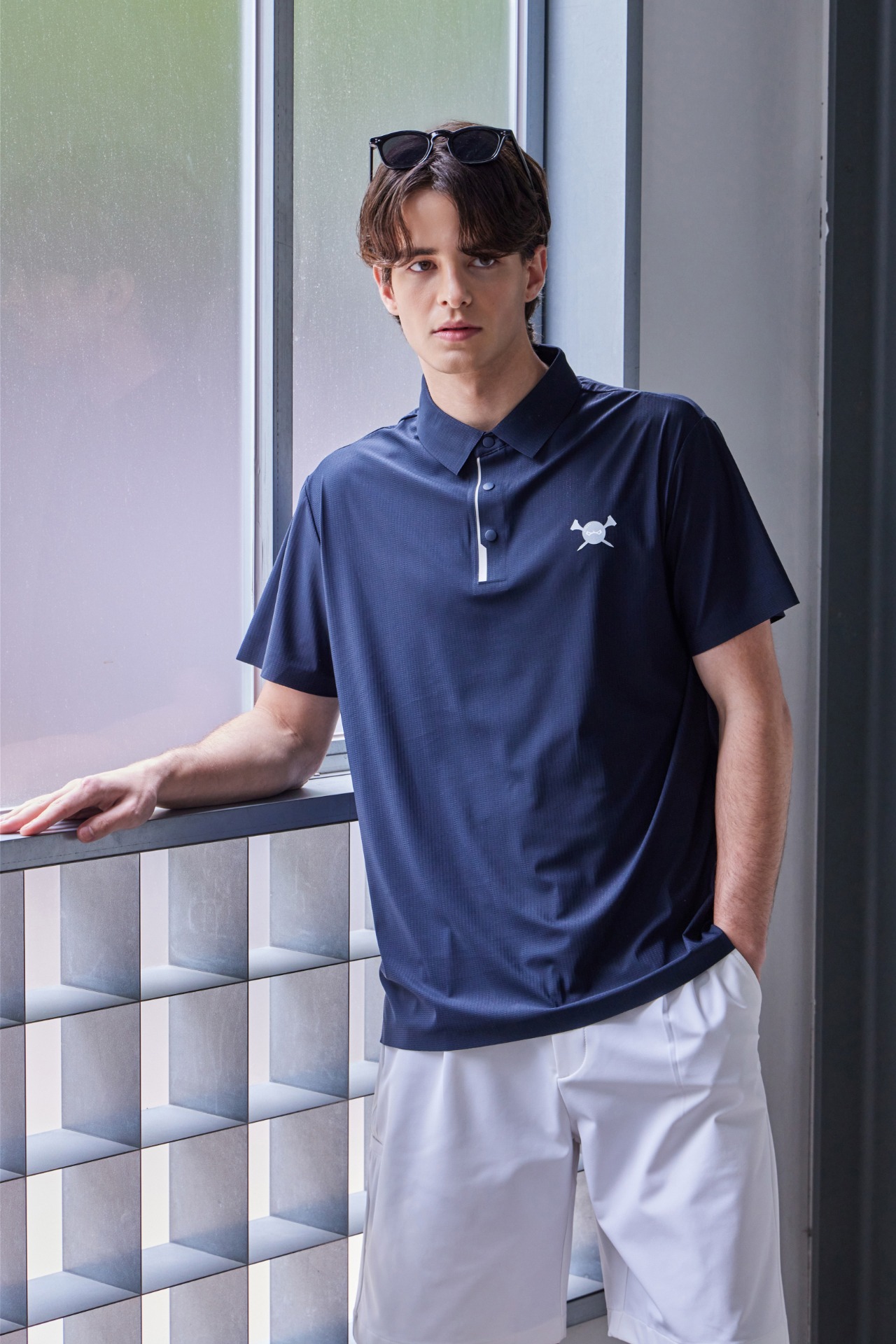 GOXO ゴーエックスオー コンフォートフィットエアカラーTシャツ ネイビー