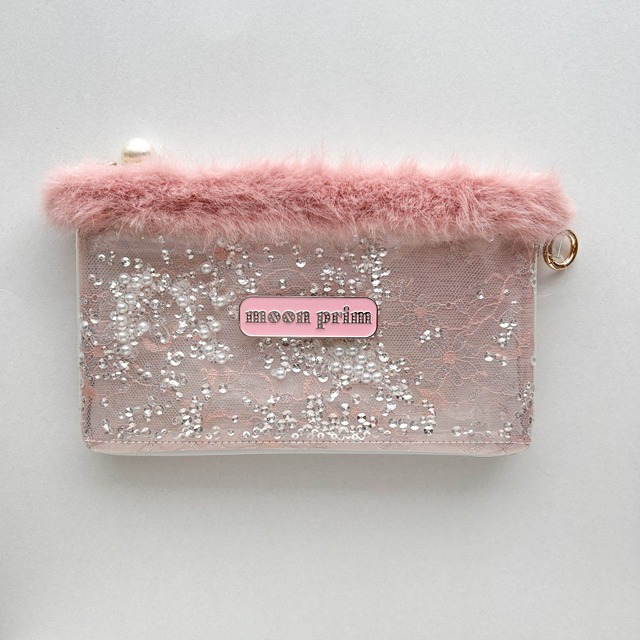 8.Clear Fur Pouch (Lace・L)