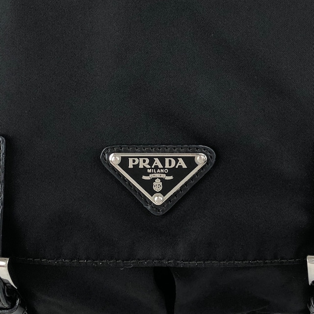 PRADA プラダ ショルダーバッグ ブラック トライアングルロゴ ナイロン メッセンジャーバッグ サイドポケット vintage ヴィンテージ オールド kedmv3