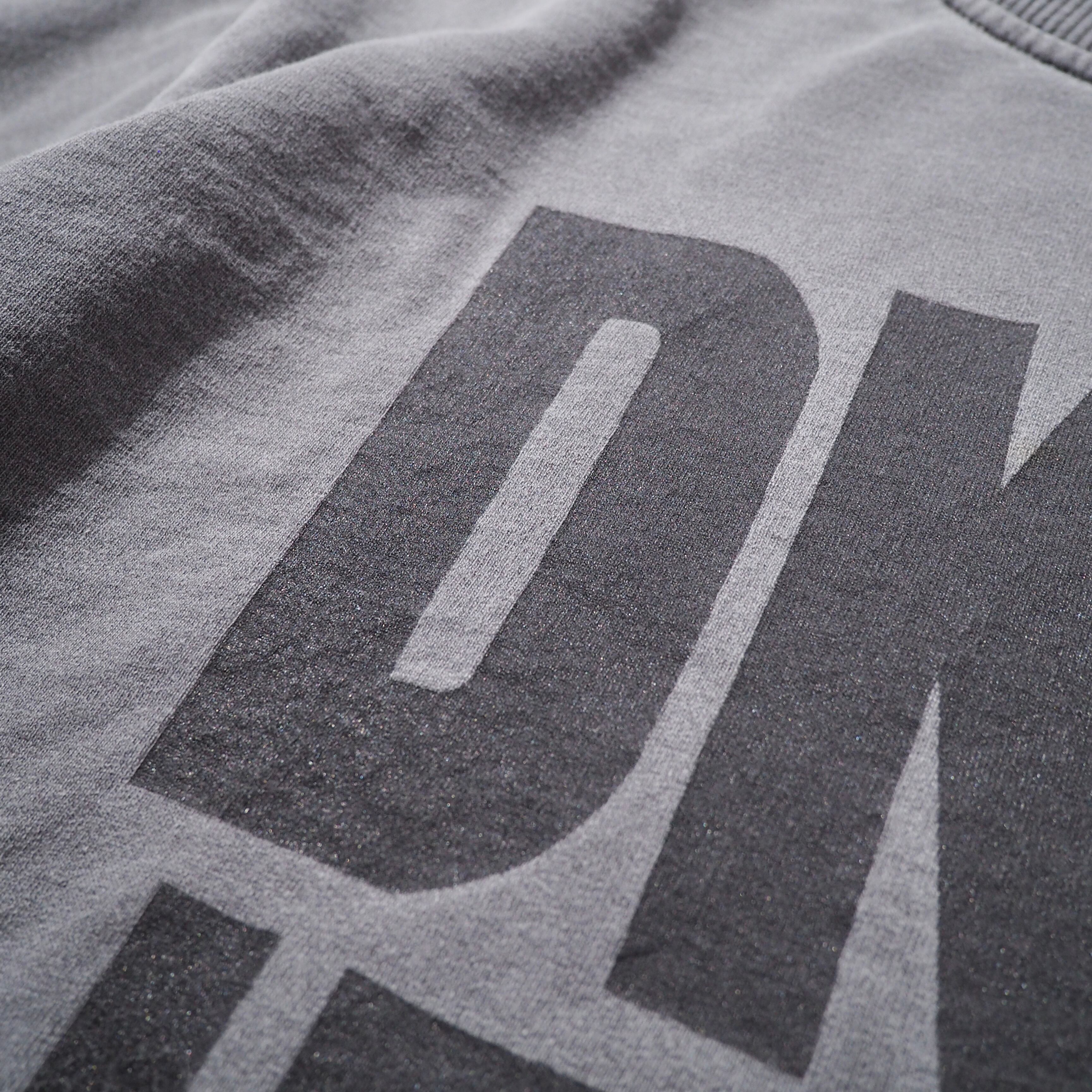 1990s " DKNY " Good Fade × Logo Printed vintage loose sweat shirt (Made in USA)