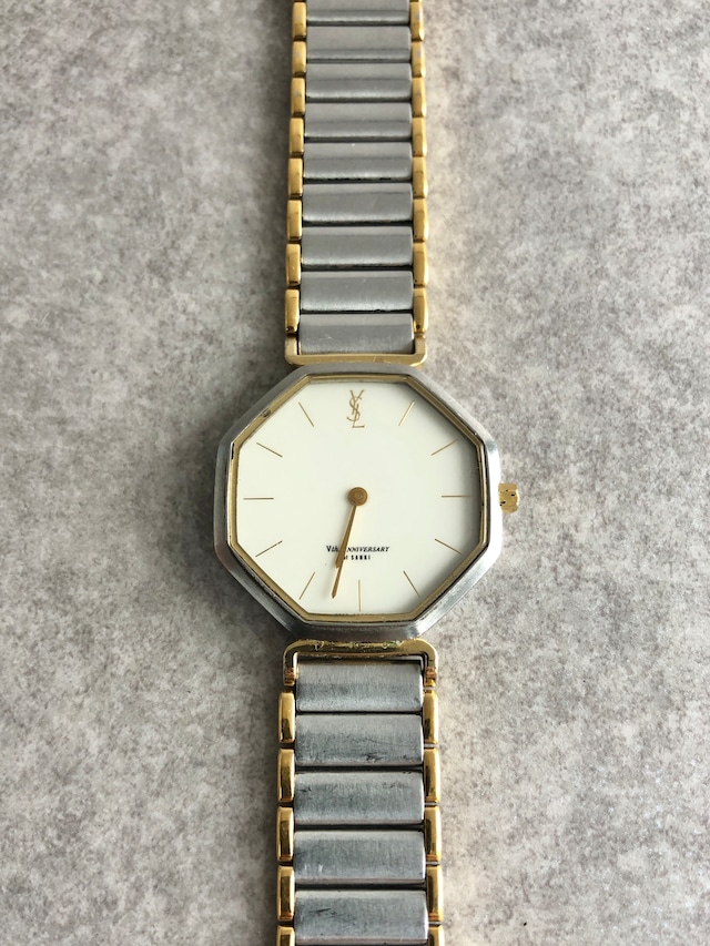 Yves Saint Laurent イヴ・サンローラン 腕時計 シルバー オクタゴン ステンレススチール クウォーツ 2720-272269 vintage ヴィンテージ オールド ac8wwe