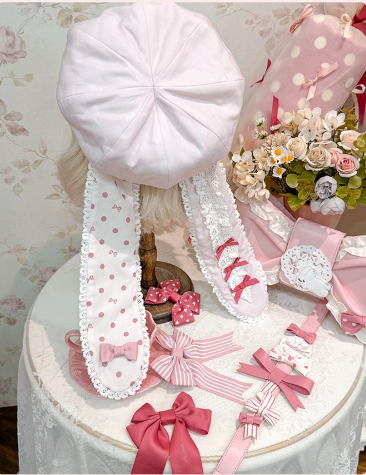 姫ロリ アクセサリー 小物 うさぎモチーフ ヘッドドレス ボンネット  