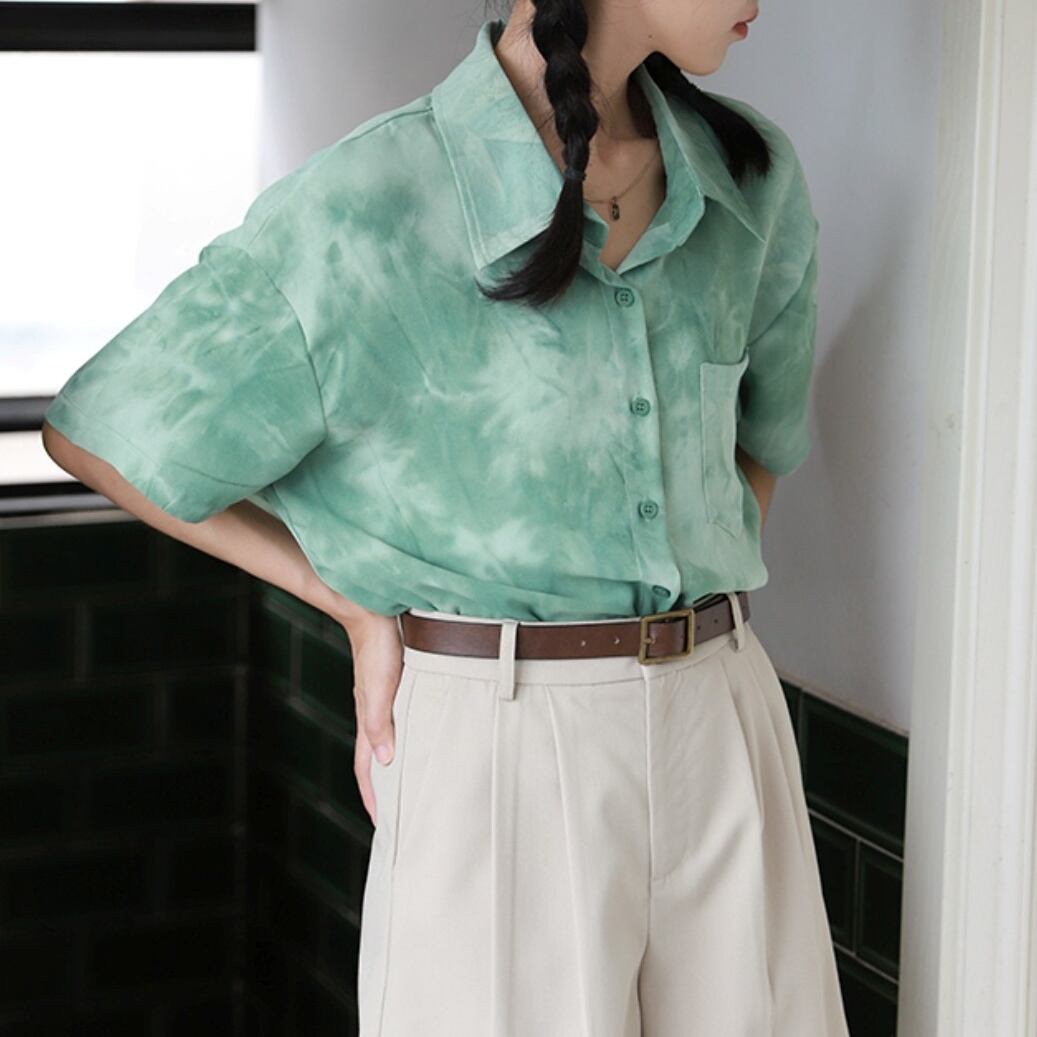 レトロプリントシャツ【G2794】