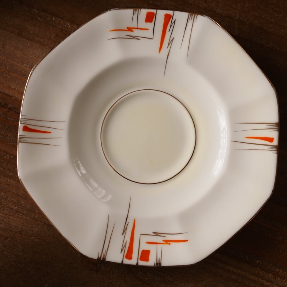 英国サミュエルラドフォード アールデコ＆フラワーハンドル カップ