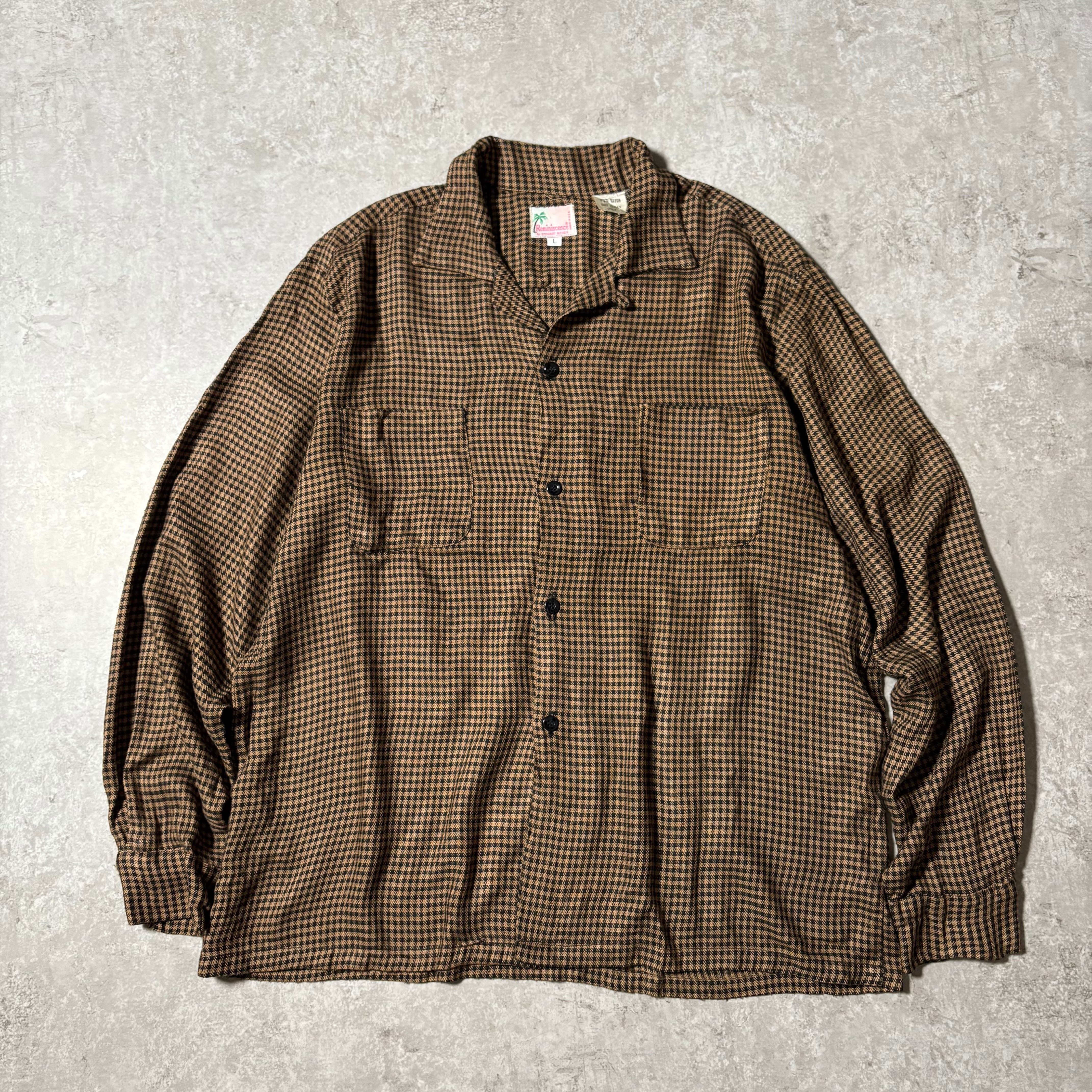 1970s~1980s "STEWART RICHER" Open Collar Shirt "Rayon100%"
