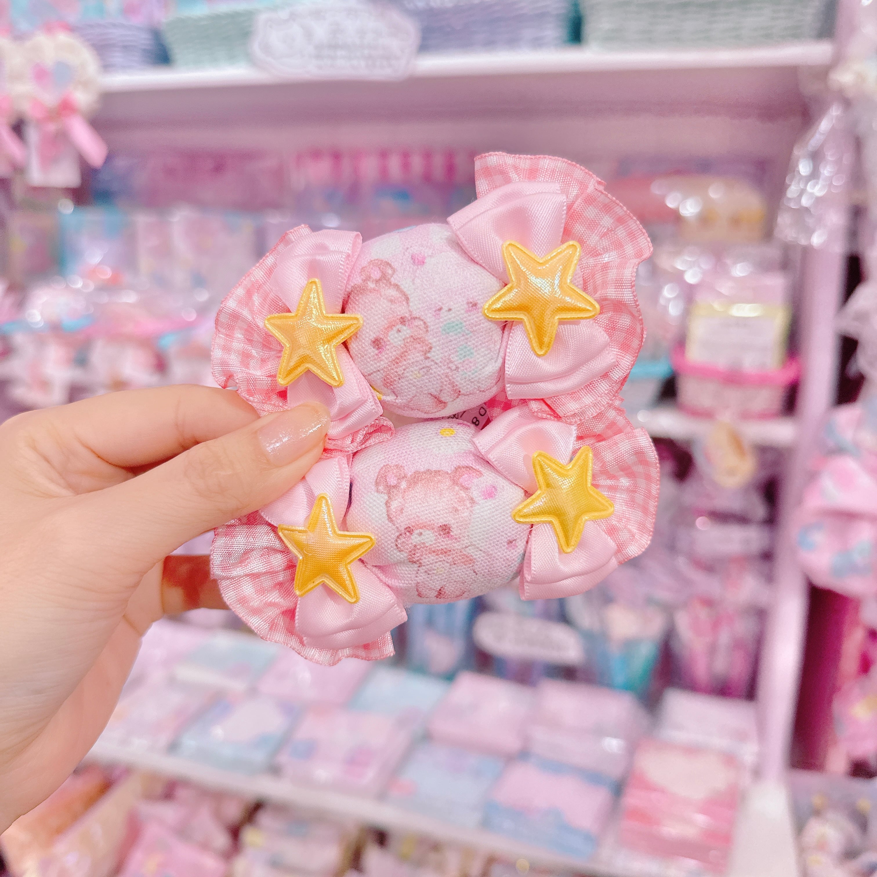 【D8】75-6キャンディリボンツインヘアゴム